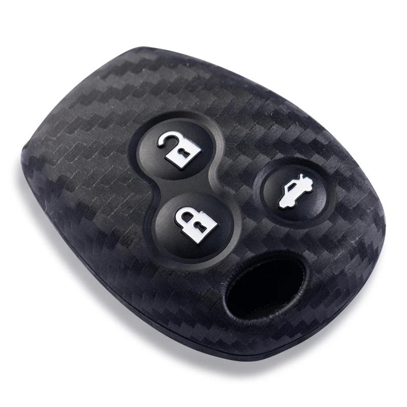 Silikon Carbonfaser-Druck Autoschlüsselhülle Für Renault Trafic Clio Duster Logan Dacia Sandero Für Nissan Terrano Almera