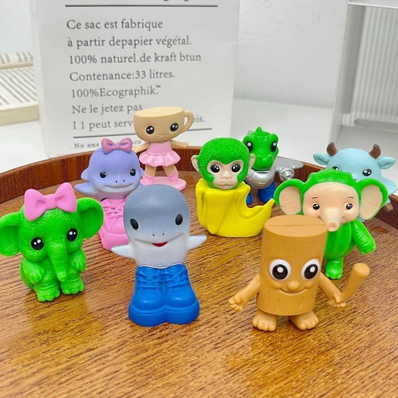 8pcs/set Italian Brainrot Ornament Desktop Ornament Tung Tung Tung Sahur Figure Home Decoration Tralalero Tralala Figurine