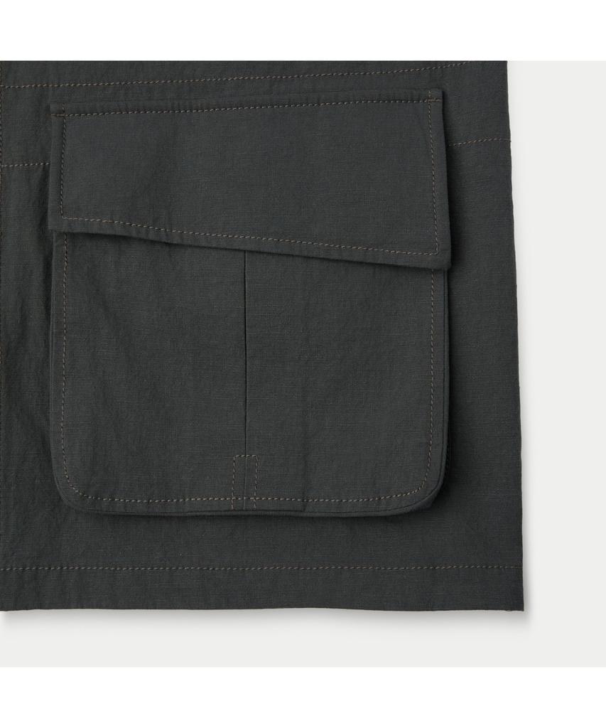Series (Set Up) Cotton Linen Garment Washed Fatigue Oversized Jacket Sajam26531Chx