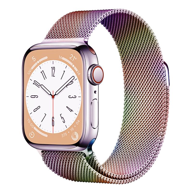 Milanesiskt armband för Apple Watch Band Strap 42mm 38mm 44mm 40mm Länkarmband i rostfritt stål Armbandsur för Iwatch 5/4/3/2/1 49mm 41mm