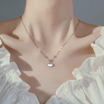 Necklace Female Ping An Long Life Lock Light Luxury Niche Year Summer Tide Xiangyun Clavicle Chain