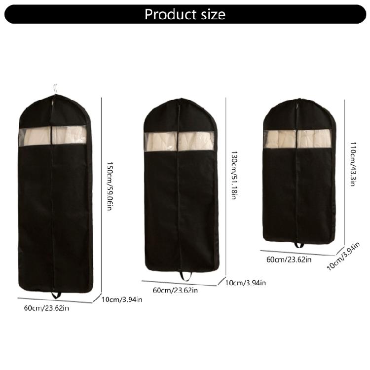 Clear View Clothes Dust Bag Thickened Waterproof Fabric For Hanging Garment Storage