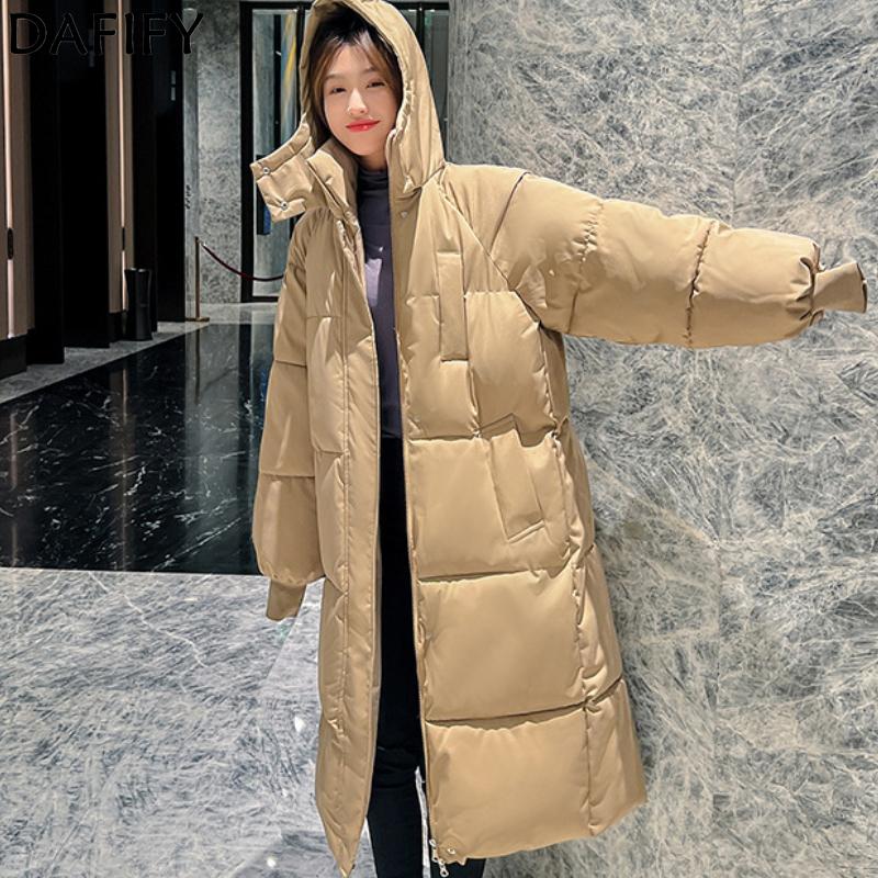 DAFIFY Damen Mode Freizeit Herbst Winter Einfarbige Druck Langarm Jacken & Mäntel Daunenmäntel