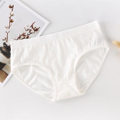 Solid Color Seamless Breathable and Comfortable Mid Waist Pure Cotton Underwear Women's Mid Waist Large Size  Bottom Briefs