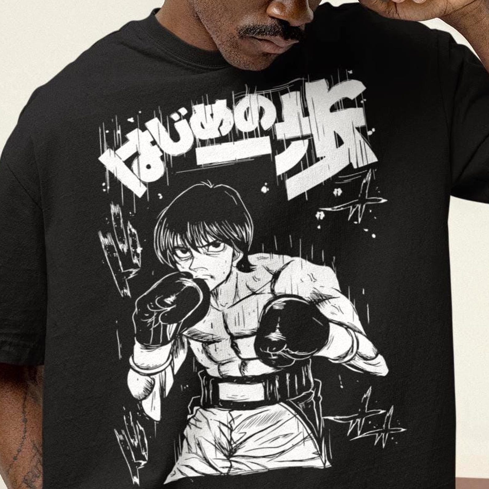 Boxing Anime Champion Tee - Sports Manga Graphic Tshirt,Shonen Knockout Power Gift S