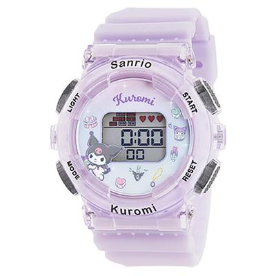 Sun Flame Co., Ltd. Zegarek cyfrowy J-Axis Sanrio Kuromi fioletowy z podświetleniem i funkcją alarmu, CR3C0003-KU, niebieski dla dziewczynek