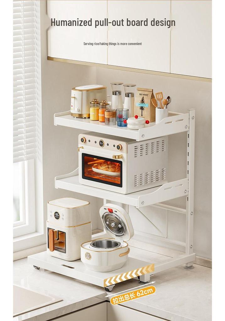 Multi-Functional Kitchen Microwave and Rice Cooker Storage Rack