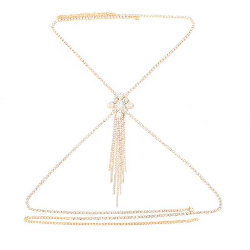 Rhinestones Chest Chain Body Chain Jewelry For Evening Gowns Formal Occasion Women Body Jewelry Evening Party Accessory