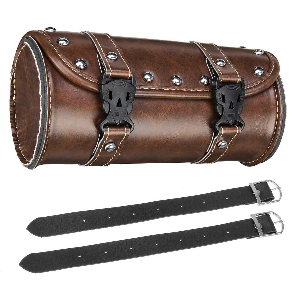 Geantă universală de depozitare a sculelor pentru motociclete, din piele PU, geantă pentru scule de coadă, rulou de furcă din față, geantă pentru bagaje, accesorii impermeabile pentru biciclete