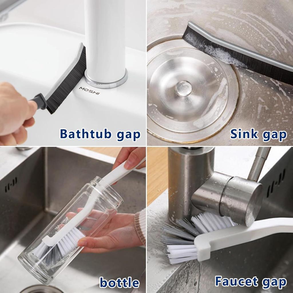 11Pcs Crevice Cleaning Brush,Gap Cleaning Brush with Long Handle,Small Gap Cleaning Brush for Bathroom Kitchen Toilet Water Cup Bottle and Window