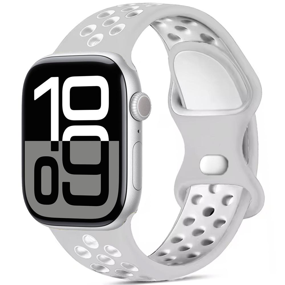 Silicone Strap For Apple Watch 11 10 9 8 7 46mm 45mm 42mm 41mm Ultra 3/2 49mm Breathable Bracelet Wristband iWatch 6 5 4 SE 44mm