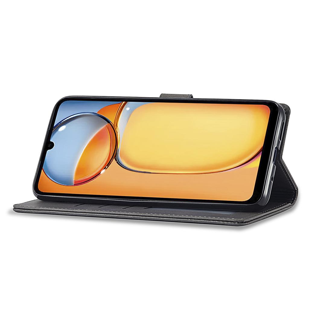 LC.IMEEKE For Xiaomi Redmi 13C 4G/5G/13R 5G/Poco M6 5G/Poco C65 4G Magnetic Phone Case Calf Texture Leather Wallet Cover