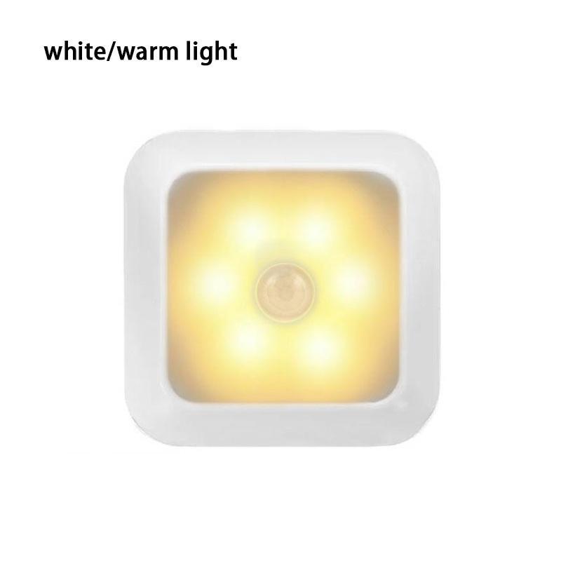 Motion Sensor Night Light 6leds Wall Closet Cabinet Stair Indoor Lighting Wireless Lamp White Light/Warm Light