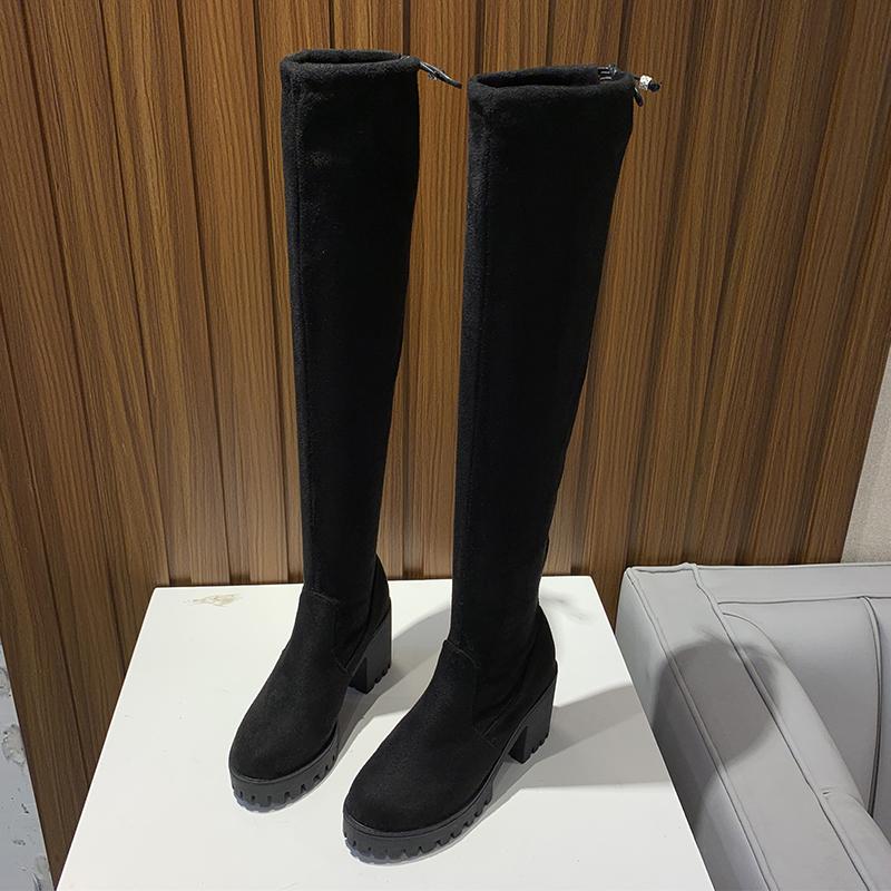 Botas de mujer sobre la rodilla Moda sexy Botas largas Botas de montar botas  de tacón Botas de caballero para mujeres Botas de tacón alto de lana  comprar a buen precio —