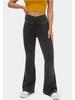 2024 Women's Plus Size Flare Yoga Pants - High Elastic Denim with Antibacterial Fabric
