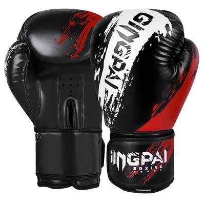 1 Pair Adult Boxing Gloves Men Punching Training Sparring Comfortable Adjustable Mitts Hand Protector Black Red Blue