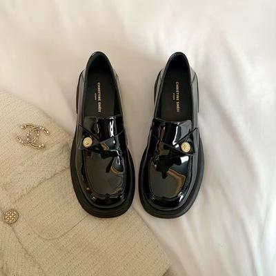2025 Women's Leather Sports Shoes, Loafers, Low Heels, Minimalist Style, Classic Solid Color Outdoor Office Leather Small Shoes