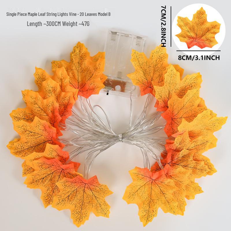 LED Maple Leaf and Pumpkin String Lights for Christmas and Thanksgiving Decor