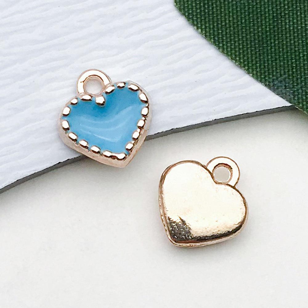 Lake Blue Drop Oil Bottle Snowflake Bow Love Pendant Handmade Accessories Bracelet Necklace Jewelry