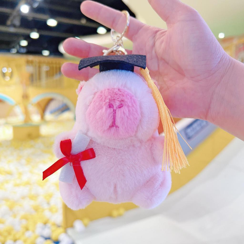 Little Red Book Capybara & Guinea Pig Plush Keychain Ornament