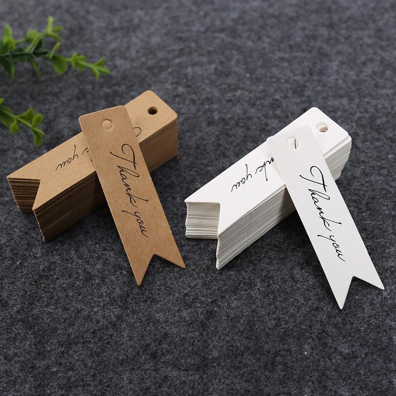 100Pcs Thank You Tag Gift Box Packaging Labels Decoration for DIY Wedding Guest Gift Birthday Party Paper Tags Gift Listing Card