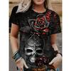 Summer Skull T-Shirt Fashion Short Sleeve Women 3d Printed Skull Women Clothing Casual T Shirt For Men Daily Party Tops Tee