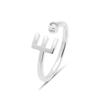 Ring - LUXENTER - Alphabet - 925 Sterling Silver - Brilliant Zirconia - Rhodium Plated Finish