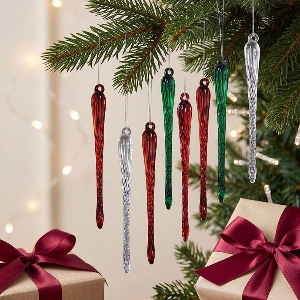 Acrylic Acrylic Icicle Ornaments Transparent Snowflake Ornaments Set  Holiday Winter Party