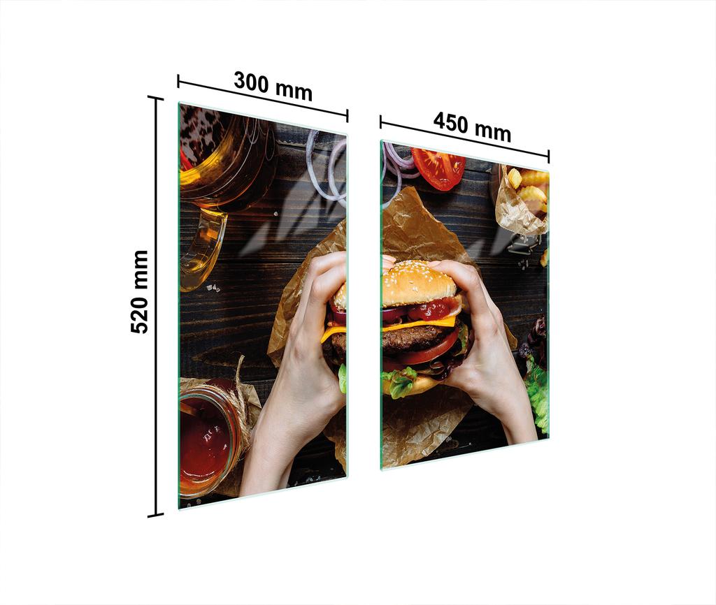 SZKLANA PŁYTA OCHRONNA DESKA 75x52 HAMBURGER