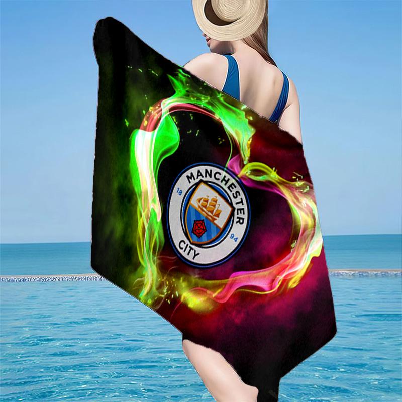 1PC Football Manchester Crest Beach Towel - Soft, Absorbent Microfiber, Lightweight, Ideal for The Beach, Parties, Travel, Camping fan gifts