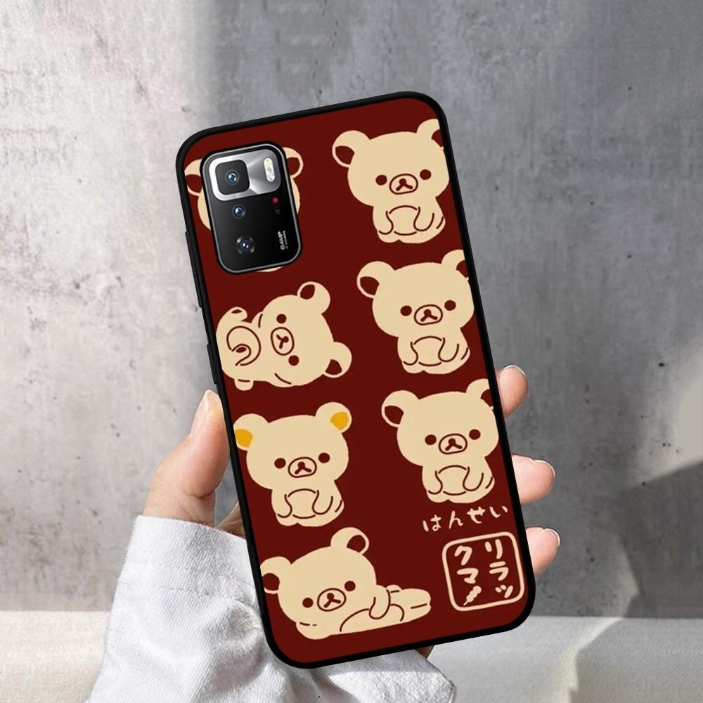 Cute Rilakkuma Phone Case For Redmi Note 4 X 5 A 6 7 8 T 9 9S 10 11 11S 11Epro Poco M3 Pro