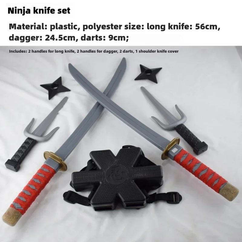 1: 1 Ninja Set Halloween Children'S Japanese Samurai Cosplay Toys Knife Set Dart Toys Model Gifts Collection Bizarre Toys Action