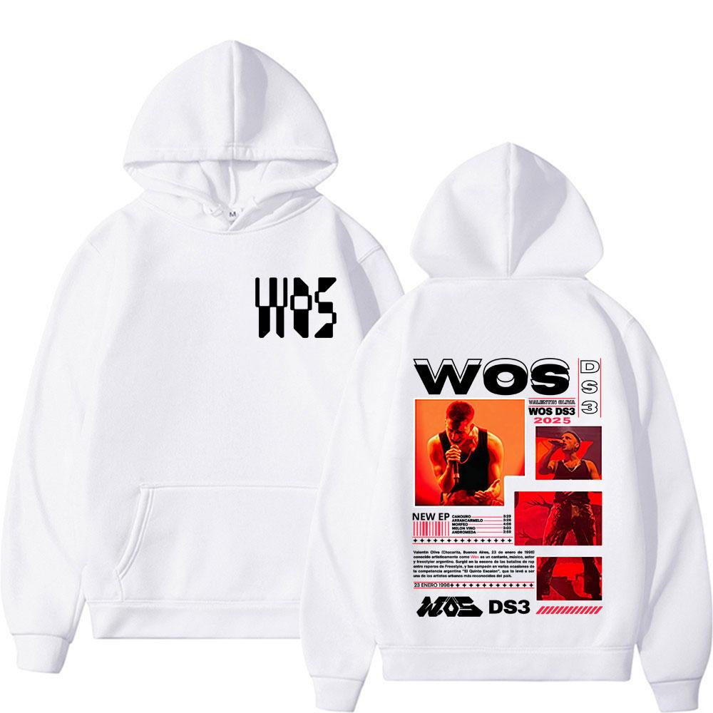 Rapper WOS DS3 Album Tour 2025 Merch Hoodies Men's Clothing Harajuku Vintage Gothic Trend Oversized Hooded Sweatshirt Streetwear