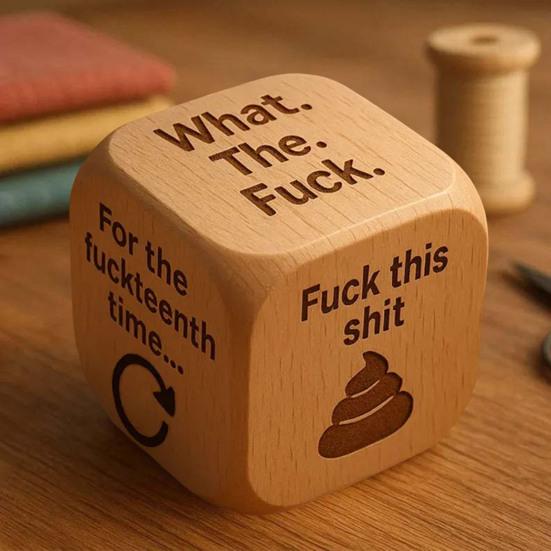 Office Stress-Relief Dice Funny Desk Work Dice Handmade Wooden Gag Gifts for Coworkers Workplace