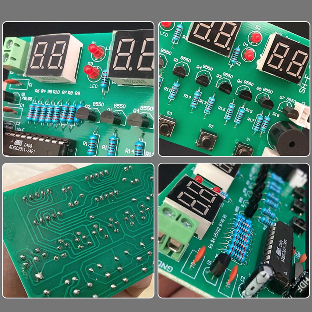6 Bits Digital LED Electronic Clock Kits PCB Soldering Practice Learning Board AT89C2051 DC5V-12V Component Spare Part