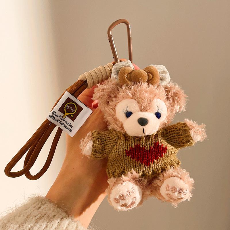 ShellieMay Duffy Bear Plush Keychain Pendant – Cartoon Doll & Backpack Ornament, Ideal Couple Gift