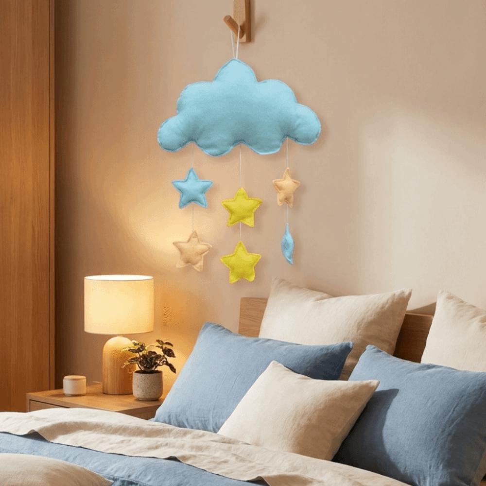 3D Nursery Room Pendant Heart/Star Design Rainbow Cloud Garland Cloud Pendant Photo Props