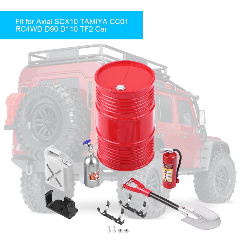 RC Crawler Accessory Decor Simulation Tool Part Car Shovel Fuel Tank Fire Extinguisher Set (#C)