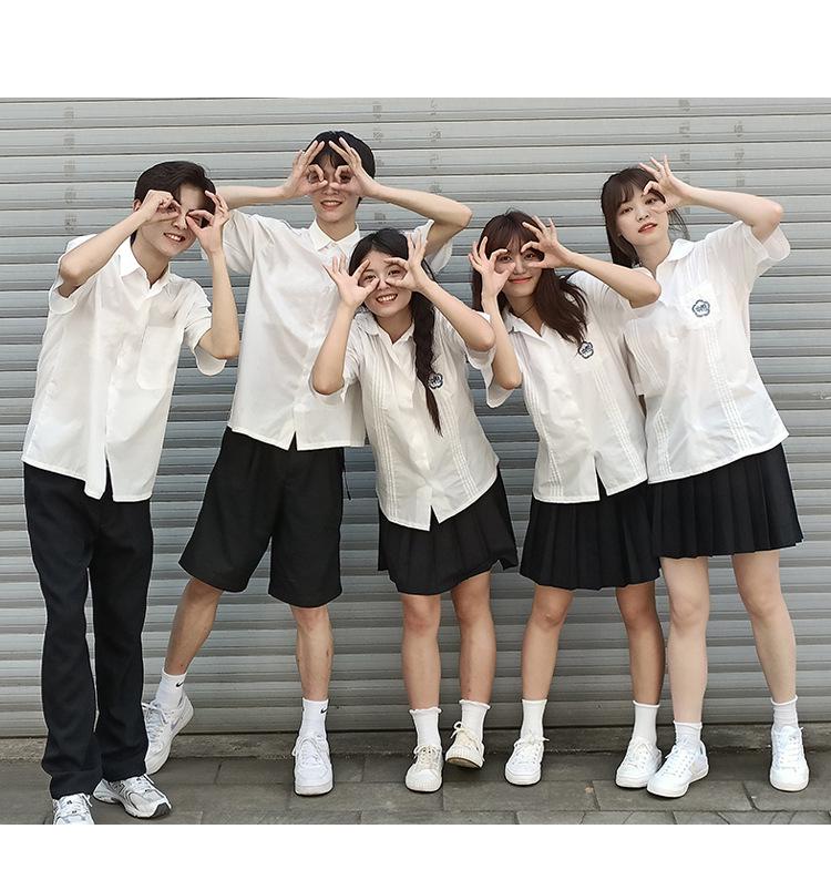 Taiwan High School Uniform Set: Women's JK Short-Sleeve & Long-Sleeve Plus Size Academy Style Graduation Outfit