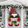 Yousheng Lighted Christmas Gnome Wreath Artificial Pine Spruce Wreath for Front Door Swedish Tomte Hanging Sign for Xmas Porch Indoor Outdoor Home