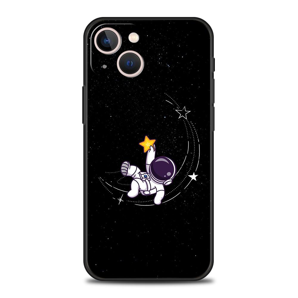 Luxury TPU Soft Phone Case For iPhone 17 Air 16E 16 11 15 14 Pro MAX 12 13 7 8 Plus X XR XS SE 2022 Cover Lovely Astronaut