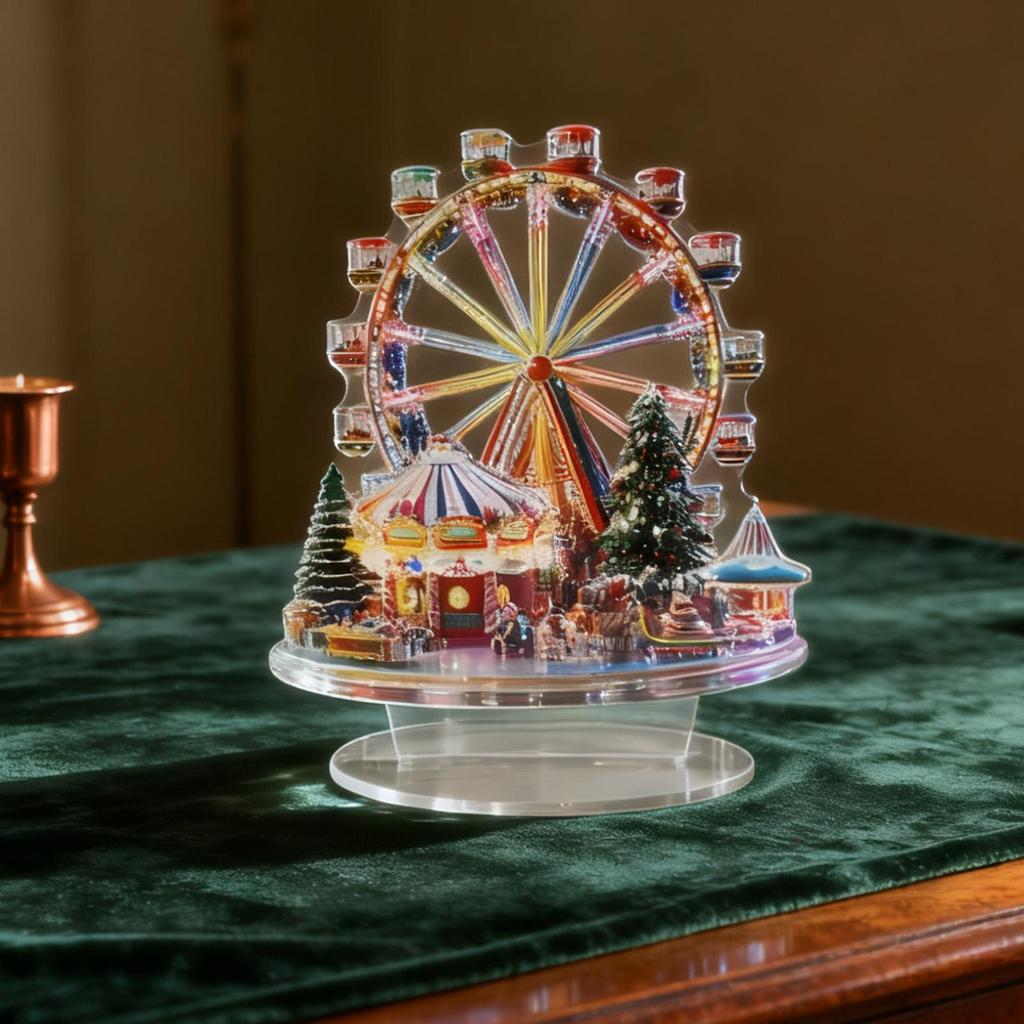 2D Ferris Wheel Ornament Acrylic Ferris Wheel Display Board Ferris Wheel Shelf Ornaments Desktop Ferris Wheel Decor
