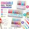 Erasable Gel Pen - Erasable student coloring pen - Retractable, retractable, push-button DIY journaling pen - Quick-drying neutral pen