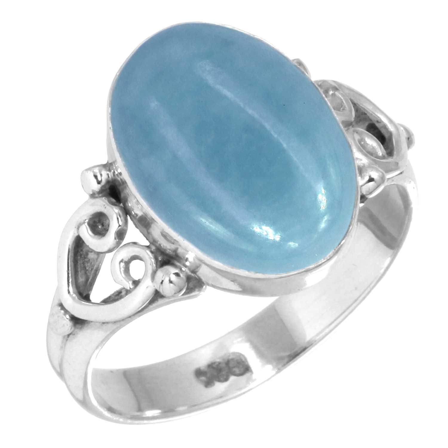 

Кольцо из стерлингового серебра 925 пробы Женское Драгоценный камень Ручная работа Ювелирные изделия Пасхальный подарок Амазонит Ангелит Голубой опал Ботсванский агат Мохавский азурит Хризоколла Мода 5