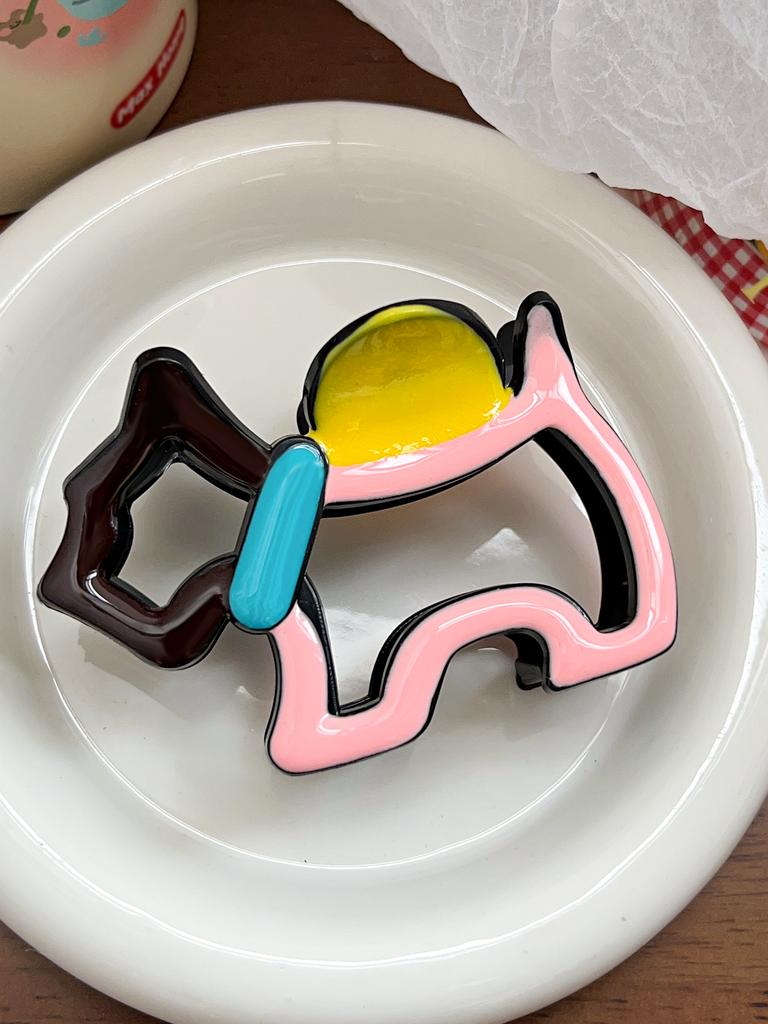 1Pcs Cute Dog Colorful Large Hair Claw Clip for Women Girl,3.5Inch Banana Clip for Thick Hair,Nonslip Hair Pins Hair Accessories