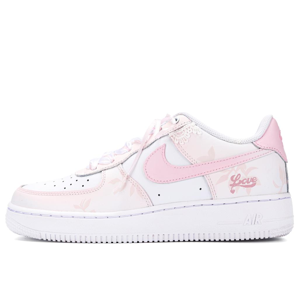Nike Air Force 1 Heartbeat Reflection Low Top Skateboard Shoes Women's Pink DD8959-100(Team1225-S-BOX)