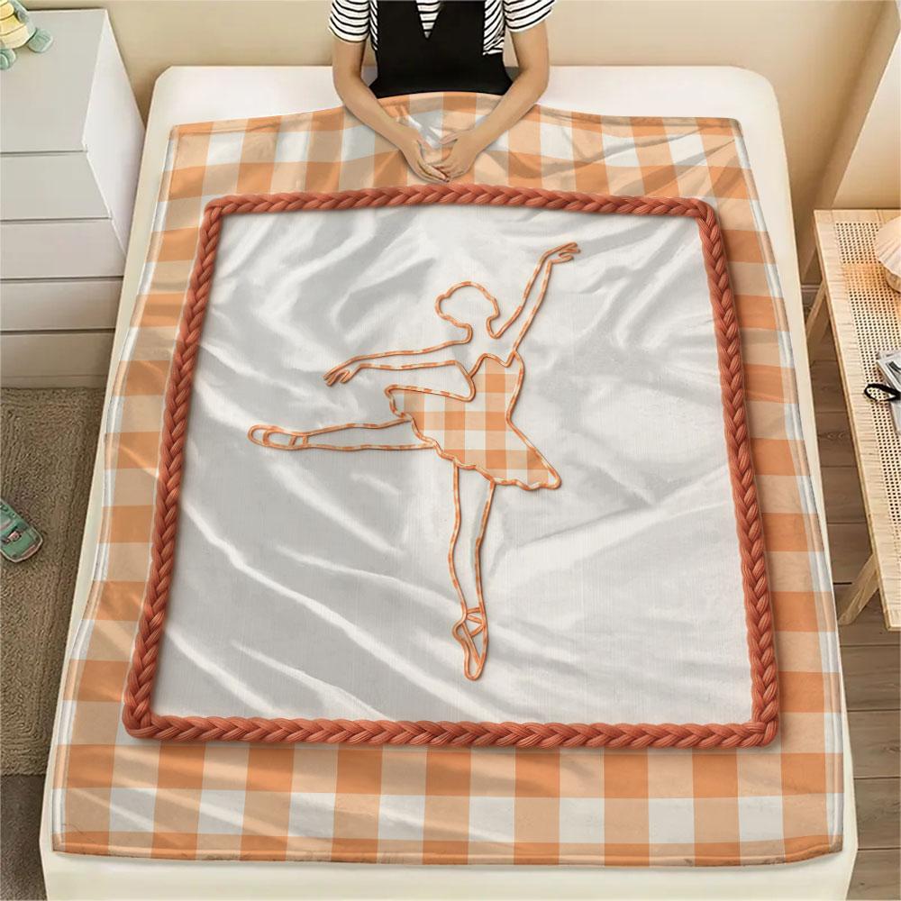 1PC Ballerina Art Pattern Flannel Blanket Lightweight and portable for Home Decor Warmth and Comfort Gifts Birthday Gifts 80cm x 120cm