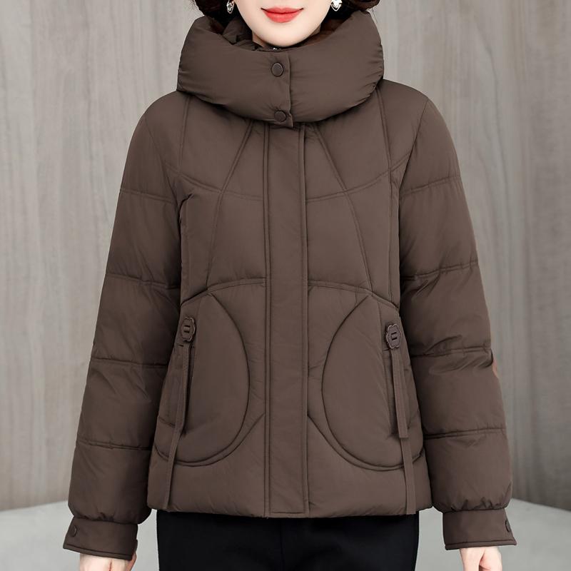 Plus Size L-5XL Middle Age Female Coat Winter Jackets Hooded Loose Thick Warm Women Parkas