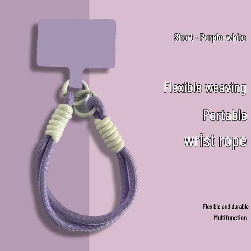 Popular Color-Block Phone Lanyard: Multi-Functional Anti-Loss Case, Earphone Cover, Toy Bag, Woven Wrist Strap