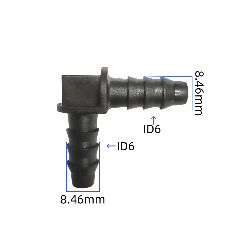 L Type 90 Degree Plastic Connector Auto Fuel Line Quick Connector Adaptor Douplex Fittings L Stype 2pcs